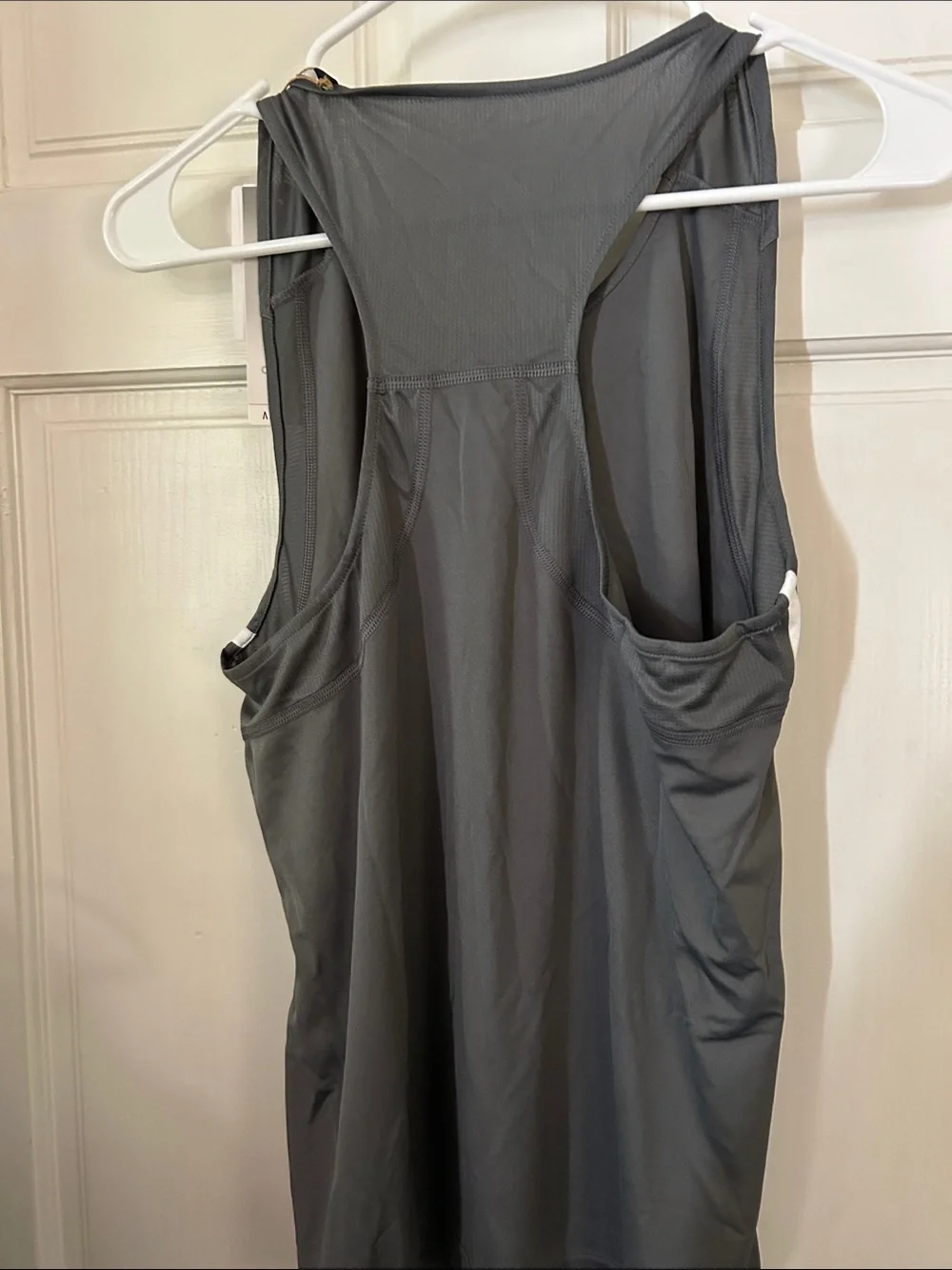 adidas Women’s Size Small   Gray Swim / Athletic Singlet with White Stripes NWT